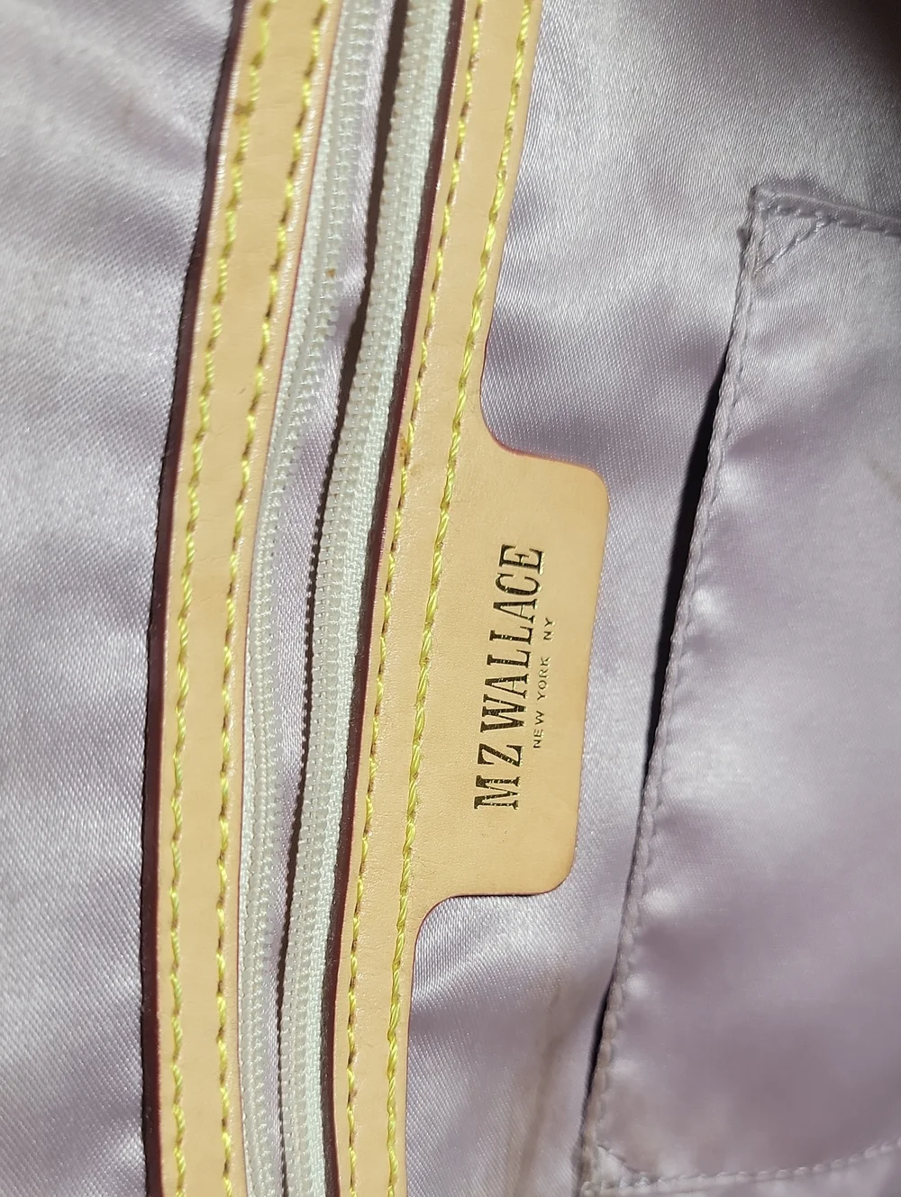 MZ Wallace Light Gray Nylon Shoulder Bag with Dark Gray Handles